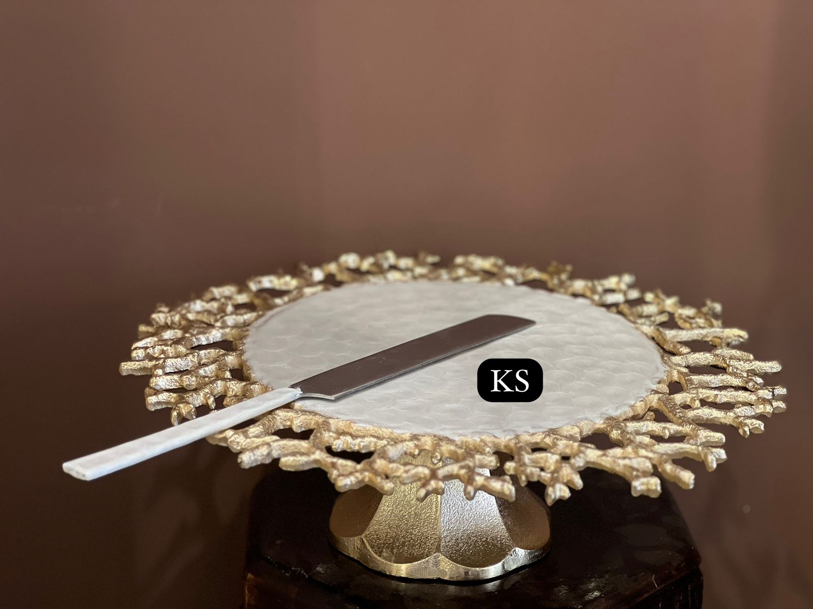 White Pearl Diya Platter